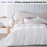 Elma White Jacquard Queen 3-Piece Comforter Set by Accessorize - Front View