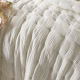 Vintage Design Homewares 3 Piece Hugo Cotton Gauze Quilted Comforter Set White Queen - Front View