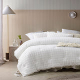 Vintage Design Homewares 3 Pcs Parquet White Comforter Set King - Side View