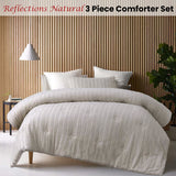 Vintage Design Homewares Reflections Natural 3 Piece Comforter Set Queen - Front View