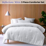 Vintage Design Homewares Reflections White 3 Piece Comforter Set King - Front View