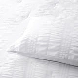 Accessorize Seersucker White 3 Piece Polyester Comforter Set King - Side View