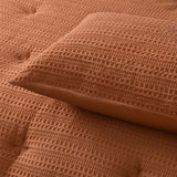 Accessorize Soho Waffle Tobacco 3 Piece Comforter Set King - Side View