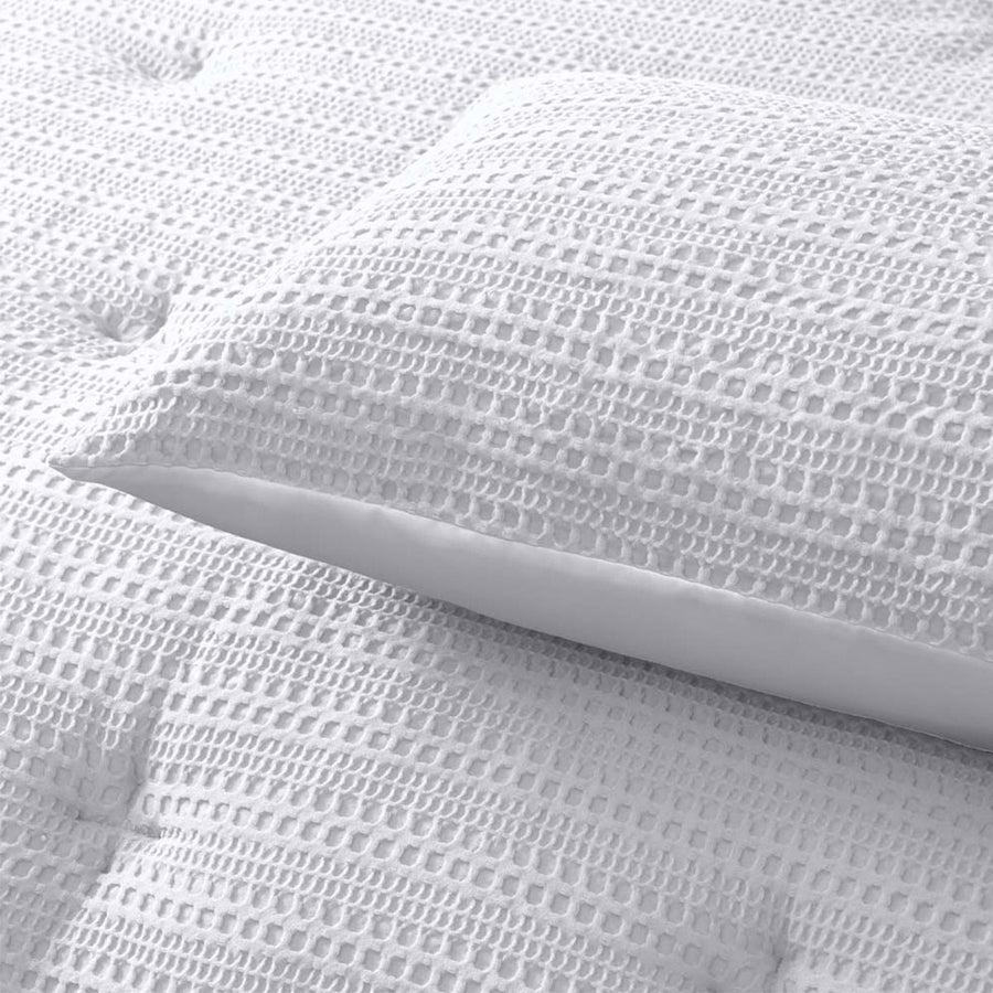 Accessorize Soho Waffle White 3 Piece Comforter Set King, image 3