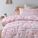 Happy Kids Swifty 2 Piece Washed Cotton Cover Comforter Set Single 160cm x 220cm - Side View