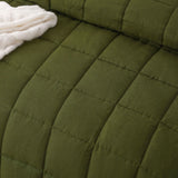 Vintage Design Homewares Olive French Linen Coverlet Set King - Front View