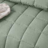 Vintage Design Homewares Sage French Linen Coverlet Set Queen - Front View