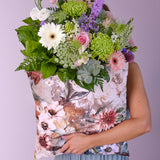KAAT Amsterdam Anea Pastel Floral Square Filled Cushion 43cm x 43cm - Top-Down View
