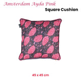 KAAT Amsterdam Ayda Pink Floral Square Filled Cushion 45cm x 45cm - Front View
