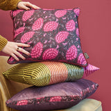 KAAT Amsterdam Ayda Pink Floral Square Filled Cushion 45cm x 45cm - Top-Down View