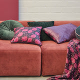 KAAT Amsterdam Ayda Pink Floral Square Filled Cushion 45cm x 45cm - 45-Degree Angle