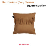 KAAT Amsterdam Frey Brown Square Filled Cushion 40cm x 40cm - Front View