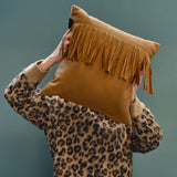 KAAT Amsterdam Frey Brown Square Filled Cushion 40cm x 40cm - Top-Down View