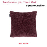 KAAT Amsterdam Jits Dark Red Square Filled Cushion 45cm x 45cm - Front View