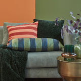 KAAT Amsterdam Jits Green Square Filled Cushion 45cm x 45cm - Top-Down View