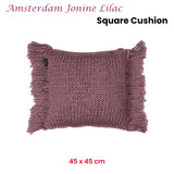 KAAT Amsterdam Jonine Lilac Square Filled Cushion 45cm x 45cm - Front View