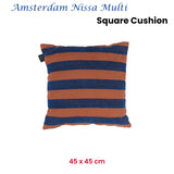 KAAT Amsterdam Nissa Multi Stripe Square Filled Cushion 45cm x 45cm - Front View