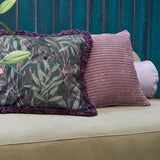 KAAT Amsterdam Ribbed Pink Square Filled Cushion 43cm x 43cm - Side View