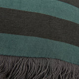 KAAT Amsterdam Viggo Green Stripe Square Filled Cushion 45cm x 45cm - Side View