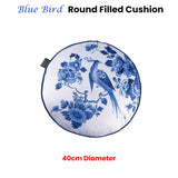 Bedding House Blue Bird Round Filled Cushion 40cm Diameter - Front View