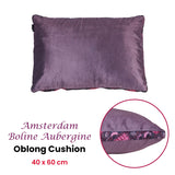 KAAT Amsterdam Boline Aubergine Velvet Oblong Filled Cushion 40cm x 60cm - Front View