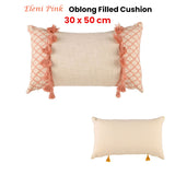 Accessorize Eleni Pink Rectangular Filled Cushion 30cm x 50cm - Front View
