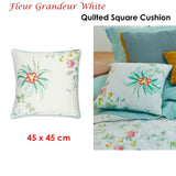 PIP Studio Fleur Grandeur White Quilted Square Cushion - Front View