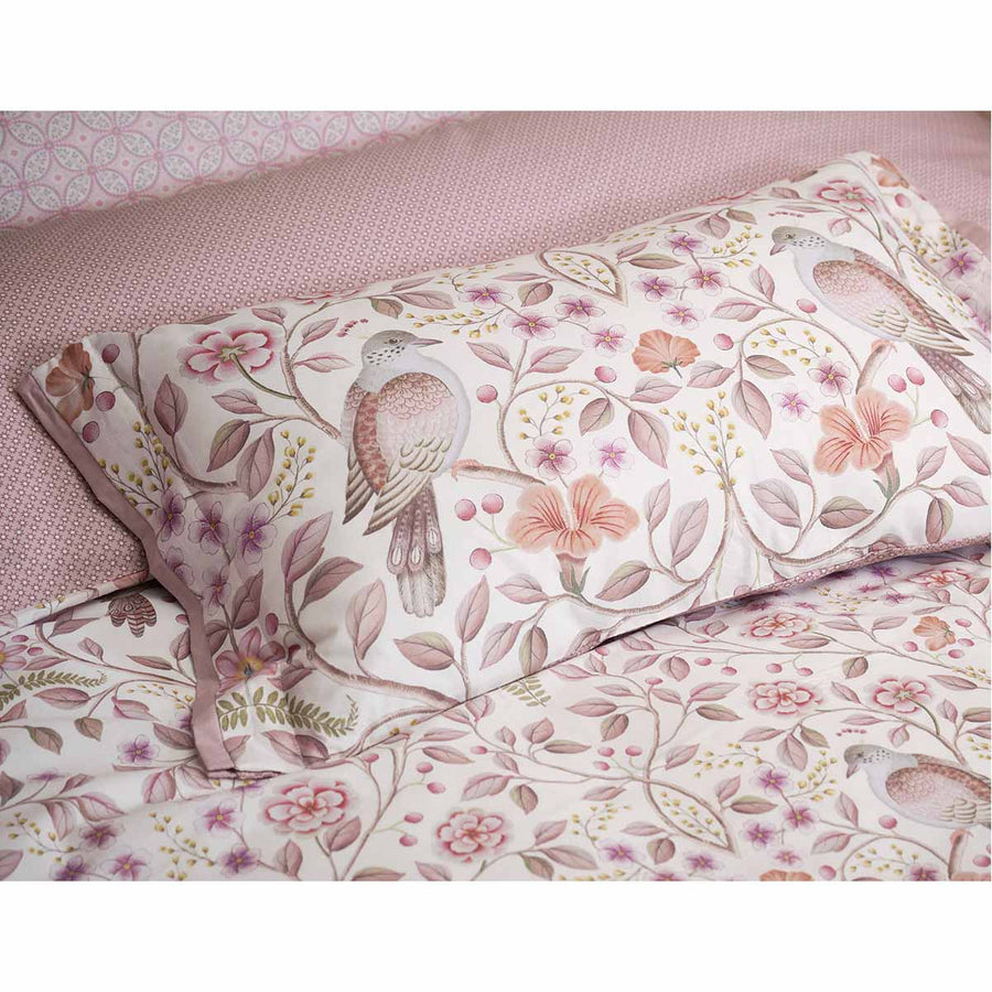 PIP Studio Garden of Dove Off White Cotton Cover Oblong Cushion 35cm x 60cm
