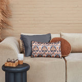 KAAT Amsterdam Julan Anthracite Velvet Oblong Filled Cushion 40cm x 60cm - 45-Degree Angle