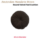 KAAT Amsterdam Mandarin Brown Round Filled Cushion 40cm Diameter - Front View