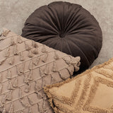 KAAT Amsterdam Mandarin Brown Round Filled Cushion 40cm Diameter - Top-Down View