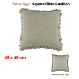 Accessorize Nova Sage Square Filled Cushion 45cm x 45cm - Front View