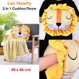 Happy Kids Lion Novelty Cushion/Throw - Front View