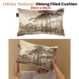 Bedding House Odetta Natural Oblong Filled Cushion 30cm x 50cm - Front View