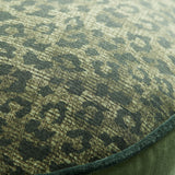 Bedding House Pardus Luxury Cotton Round Filled Cushion - Green - Front View