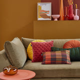 KAAT Amsterdam Shari Green Oblong Filled Cushion 30cm x 70cm - Top-Down View