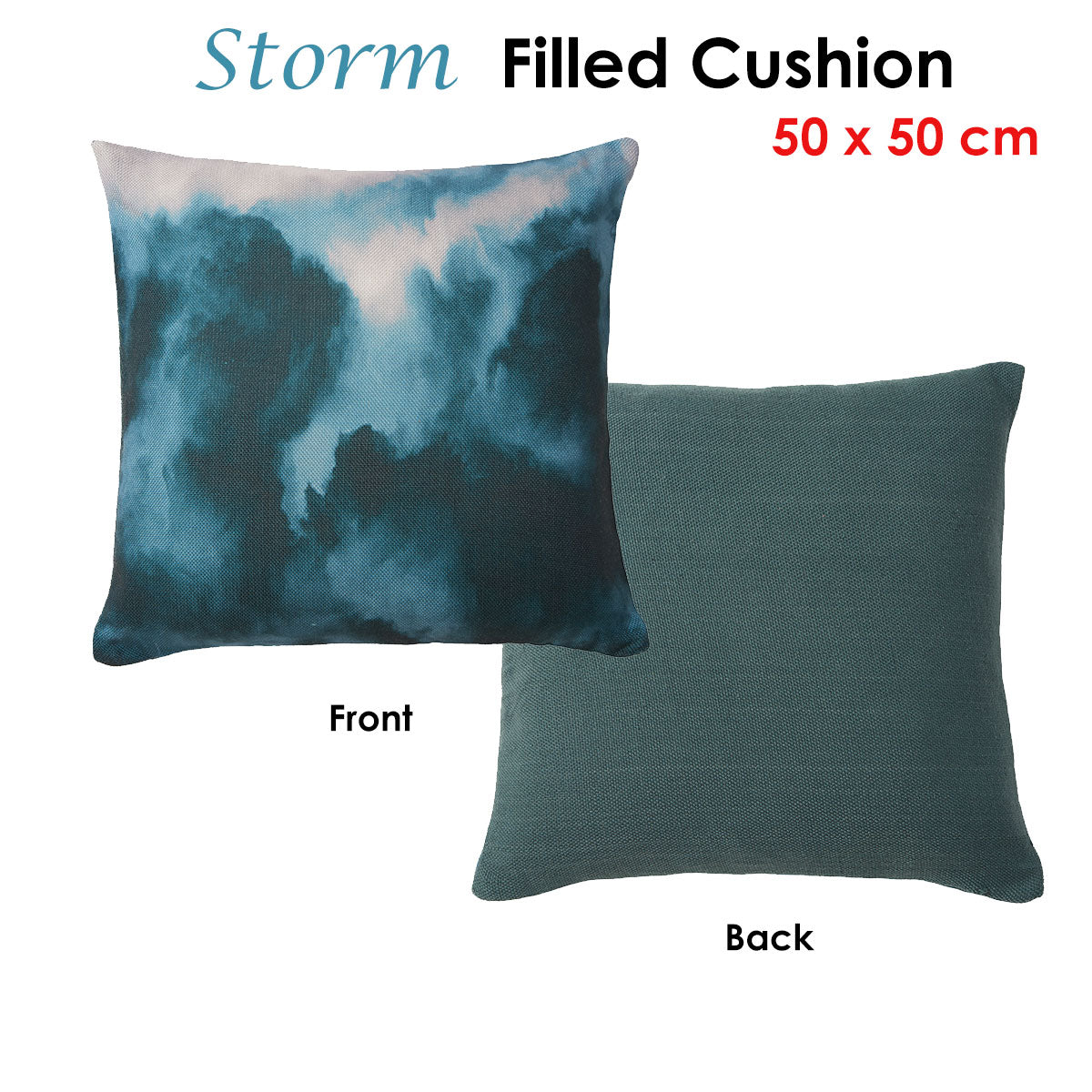 Ocean Wave Print Cushion - 50 x 50 cm by Accessorize