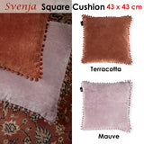 Bedding House Svenja Terracotta Filled Square Cushion - Top-Down View