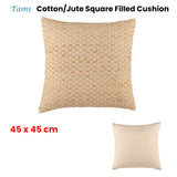 Accessorize Tami Cotton/Jute Square Filled Cushion 45cm x 45cm - Front View