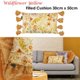 Bedding House Wildflower Yellow Filled Oblong Cushion - Front View