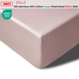 Accessorize 400TC Blush Bamboo Cotton Mega / Super Fitted Sheet 50cm Wall Queen - Front View