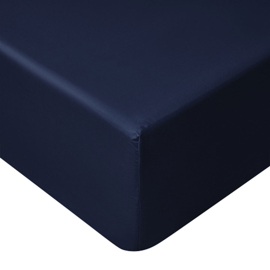 Accessorize Navy Bamboo Cotton Mega Fitted Sheet 50cm Wall Queen