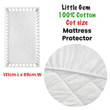 Little Gem 100% Cotton Cot Mattress Protector - Front View