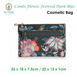 PIP Studio Combi Flower Festival Dark Blue Cosmetic Bag - Front View