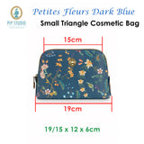 PIP Studio Petites Fleurs Dark Blue Small Triangle Cosmetic Bag - Front View