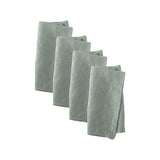 Set of 4 Vintage Washed Linen Cotton Napkins in Green ??50cm x 50cm