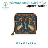 PIP Studio Flirting Birds Dark Blue Square Wallet - Front View