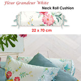 PIP Studio Fleur Grandeur White Neck Roll Cushion - Front View