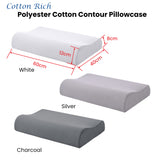 Accessorize Silver Cotton Rich Contour Pillowcase 40x60x12cm - Side View