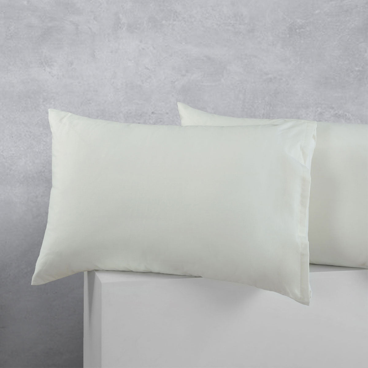 Stone-Colored Cotton-Polyester Standard Pillowcase Set